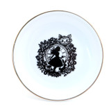 Through The Looking Glass Alice Ring Dish,with 22K Gold, ring holder, trinket dish