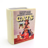 Cat book, Awesome Cats, book shaped pencil holder or planter, mature language