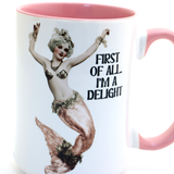 Delightful Mermaid mug, funny coastal nautical gift, 15 oz mug