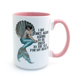 Resting Mermaid mug, Take Me To The Sea, funny coastal nautical gift, 15 oz mug