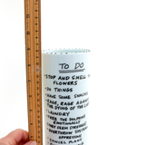 To Do List Whimsical Vase , tall porcelain funny vase