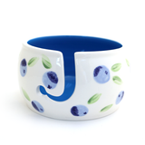 Yarn Bowl with Hand painted Blueberries, crochet or knitting