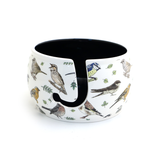 Multicolored Birds Ceramic Yarn Bowl crochet or knitting gift
