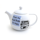 Drink Tea Read Books small teapot, gift for reader or book lover