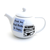 Drink Tea Read Books small teapot, gift for reader or book lover