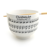Chopsticks music noodle bowl, funny ramen bowl