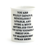 Magnificent Human pencil cup, vase, desk accessory, office gift