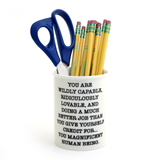 Magnificent Human pencil cup, vase, desk accessory, office gift