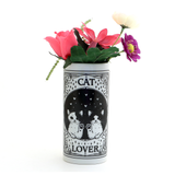 Cat Lover Tarot Card Vase, Oval bud vase, 6 inches, Cat Mom or Cat Lover gift