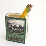 The Hobbit Book Shaped Pencil Holder, decoupaged, Vase
