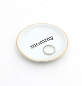 Mommy Ring Holder Dish with 22k Gold Accents