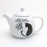 Everything Tastes Better with Cat Hair in It Round Teapot