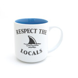 Respect The Locals Mug, Shark, Beach cup, Coastal decor