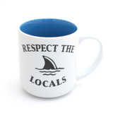 Respect The Locals Mug, Shark, Beach cup, Coastal decor