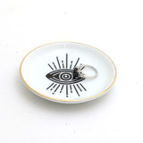 Third Eye ring dish, ring holder with 22 K gold, celestial gifts