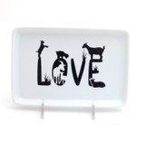 LOVE Goat dish, spoon rest, cheese dish, soap holder, tray