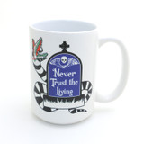 Beetlejuice Mug, Sandworm, Never Trust The Living, Halloween gift