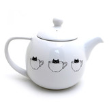 Kit-Tea-Cat Teapot, small ceramic cat teapot for cat lover