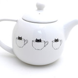 Kit-Tea-Cat Teapot, small ceramic cat teapot for cat lover