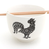 Rooster noodle bowl, chopsticks, pho, ramen bowl Chinese Zodiac