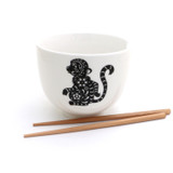 Monkey noodle bowl, chopsticks, pho, ramen bowl Chinese Zodiac