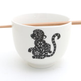 Monkey noodle bowl, chopsticks, pho, ramen bowl Chinese Zodiac