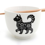 Dog noodle bowl, chopsticks, pho, ramen bowl Chinese Zodiac