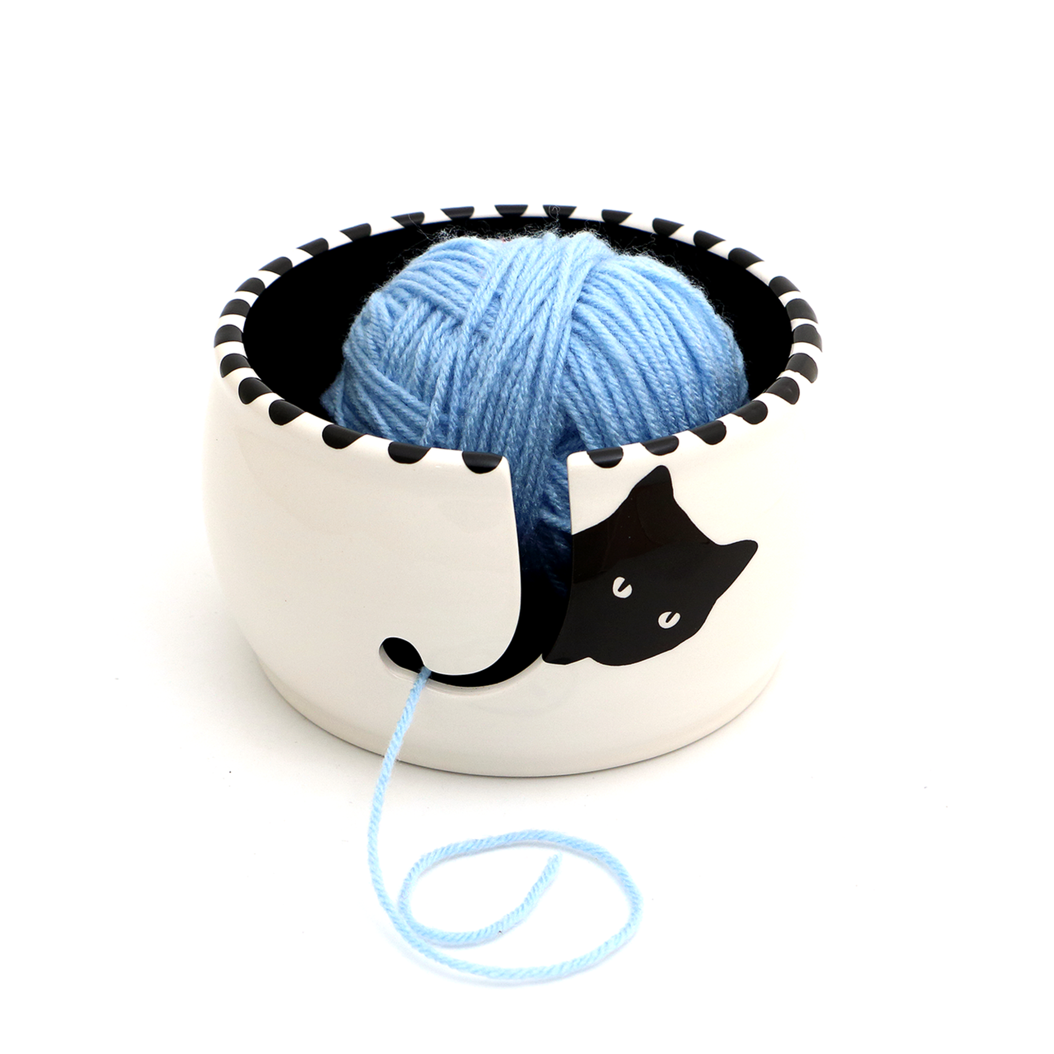Cat Yarn Bowl, Black Cat Peeping - LennyMudWholesale