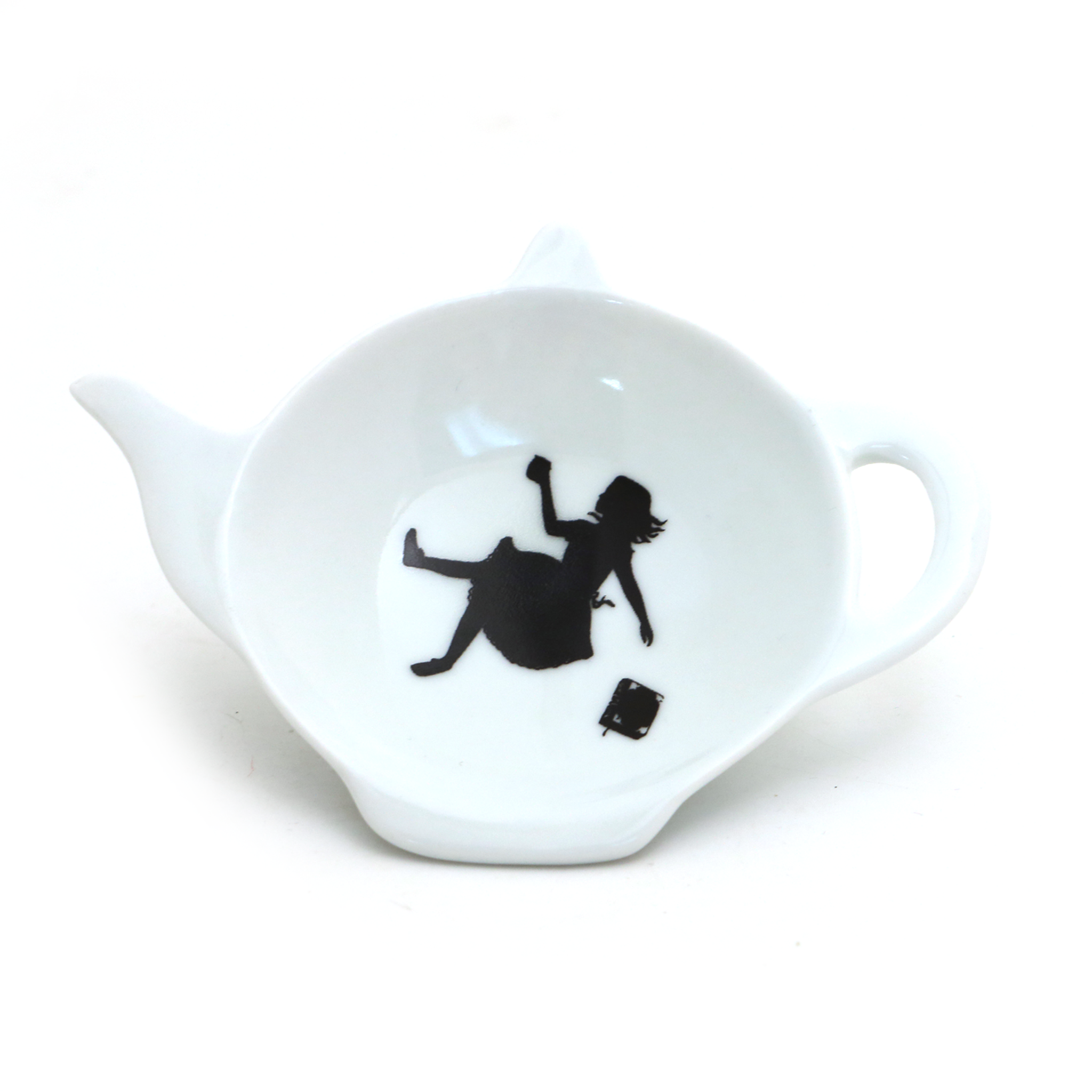 Alice in Wonderland teabag holder, teapot shaped tea bag dish