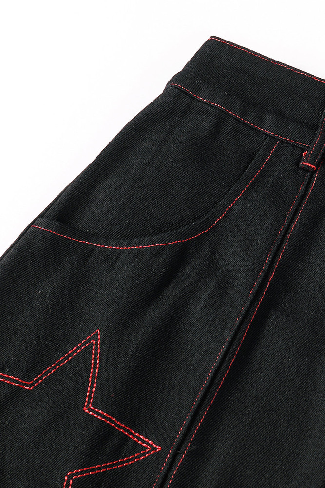 PRE-ORDER: Rave Black Denim Maxi Skirt