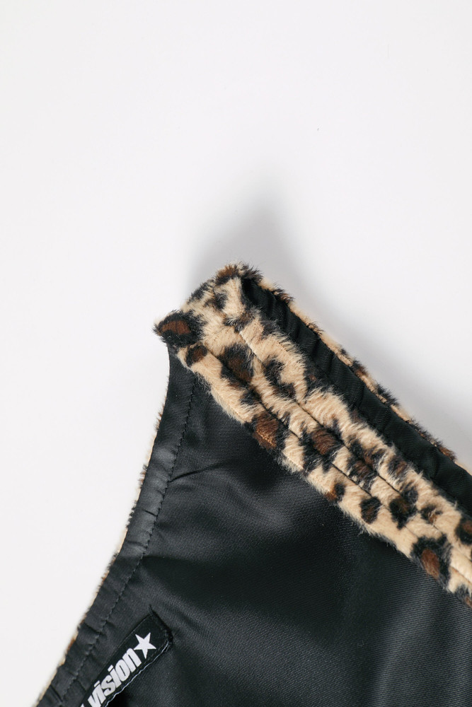 Ren Faire Fuzzy Leopard Print Vest