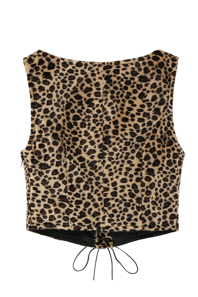 PRE-ORDER: Ren Faire Fuzzy Leopard Print Vest