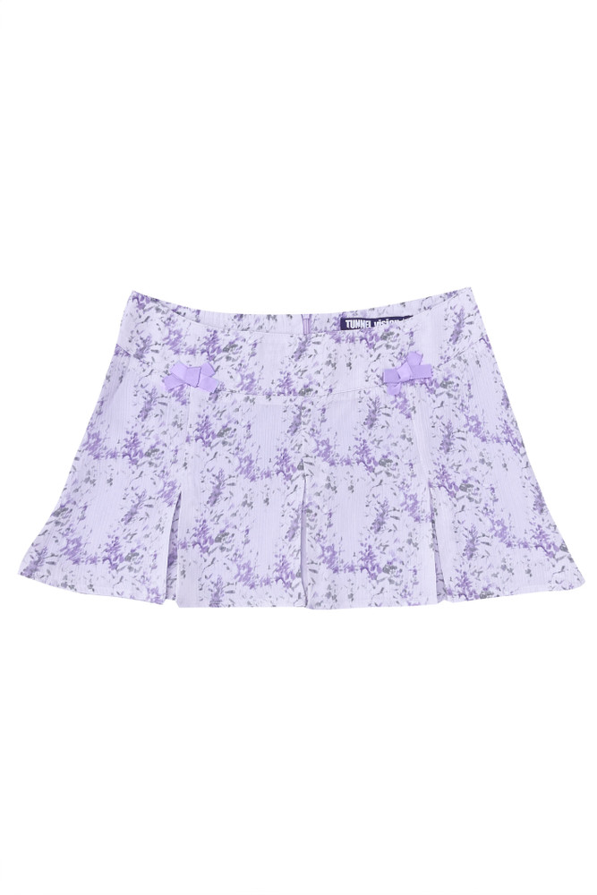 Priscilla Lavender Floral Low-Rise Mini Skirt