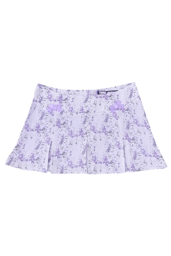 Priscilla Lavender Floral Low-Rise Mini Skirt