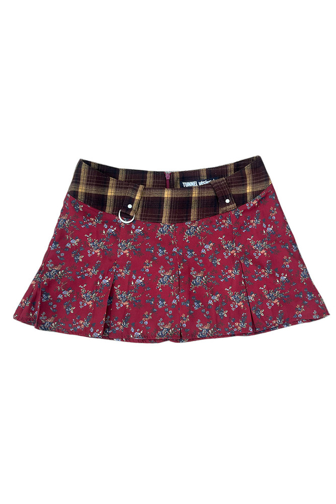 Priscilla Patchwork Low-Rise Mini Skirt