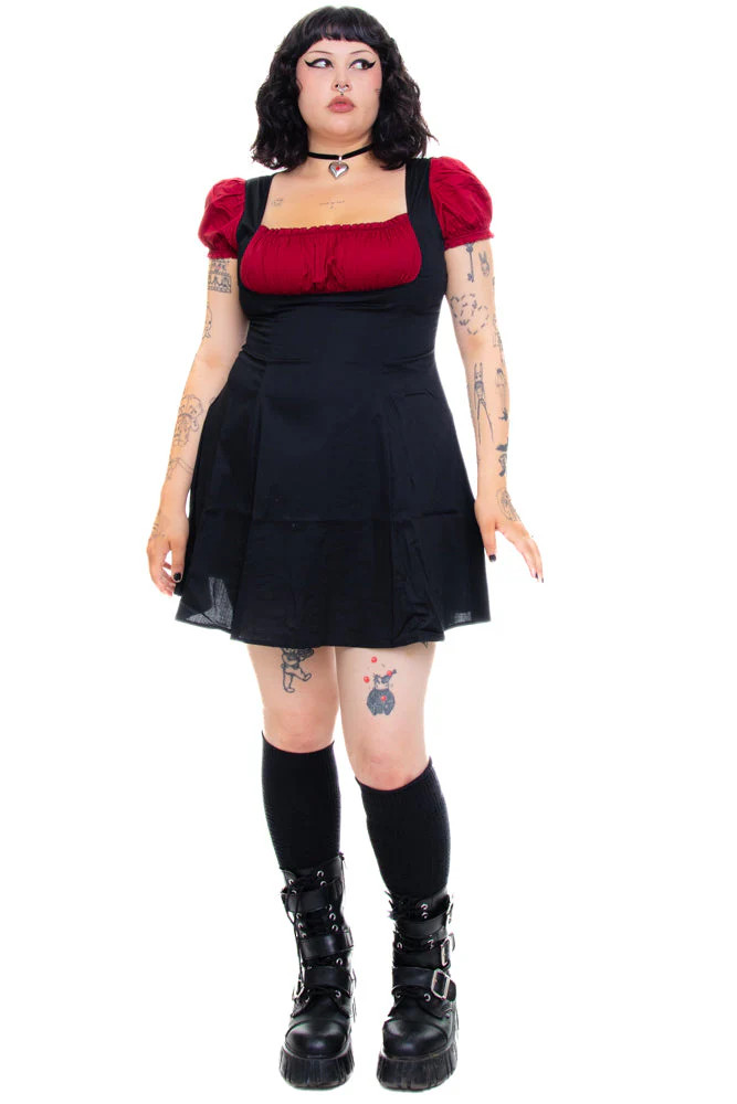 Alicia Underbust Black & Red Dress