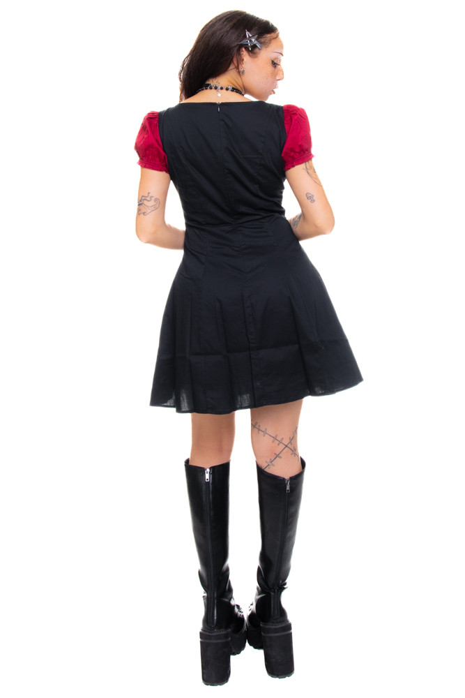 Alicia Underbust Black & Red Dress