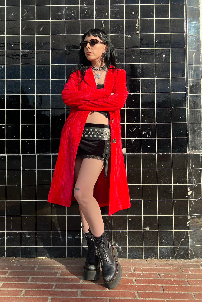 Mazzy Red Longline Jacket