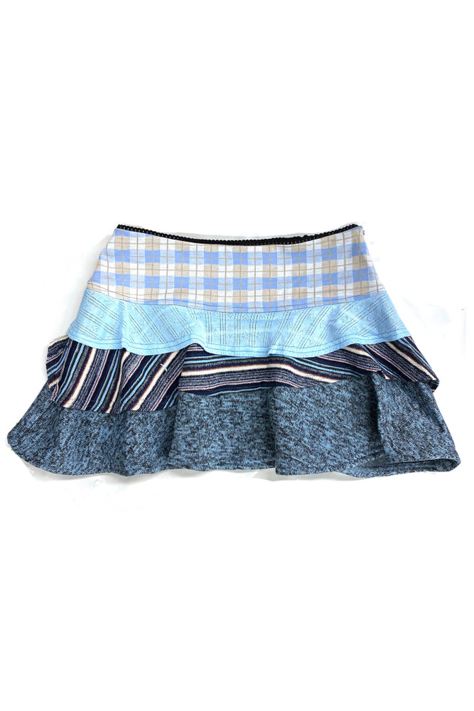 Annika Blue Tiered Mini Skirt