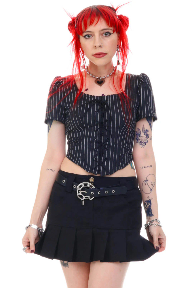 Charlotte Pinstripe Stretch Corset Top