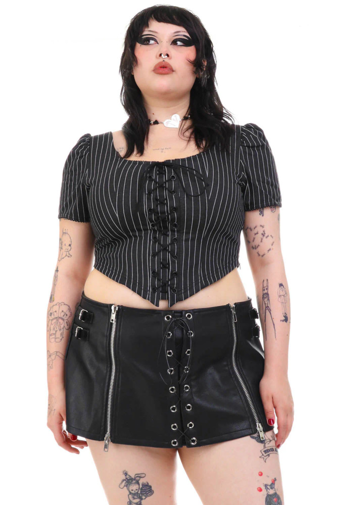 Charlotte Pinstripe Stretch Corset Top