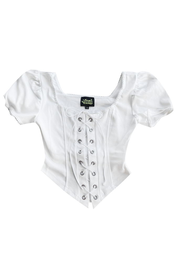 Charlotte White Stretch Corset Top