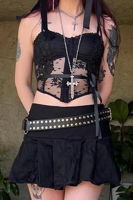 Nesta Black Bustier Top