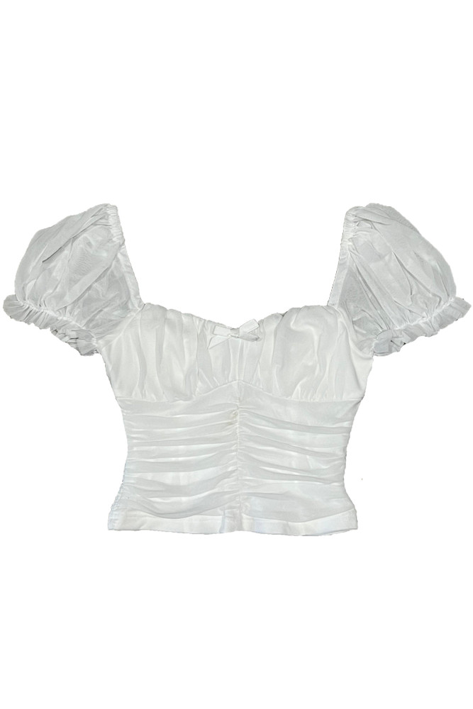 Serafina White Puff-Sleeve Top