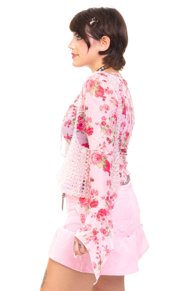 Everything Floral Flutter Mesh Top