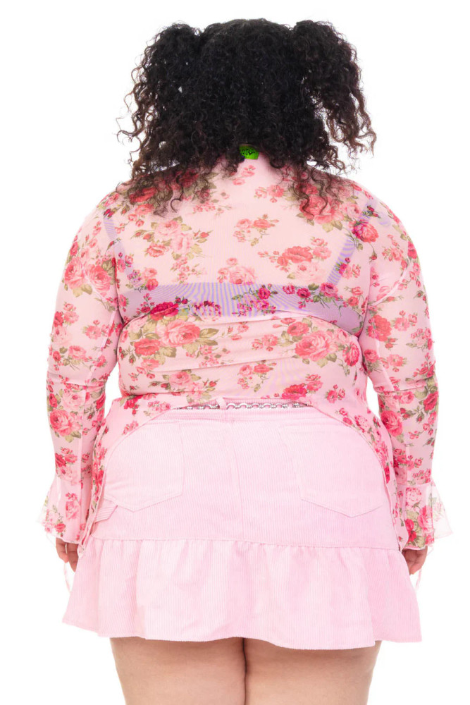 Everything Floral Flutter Mesh Top