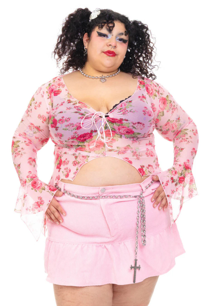 Everything Floral Flutter Mesh Top