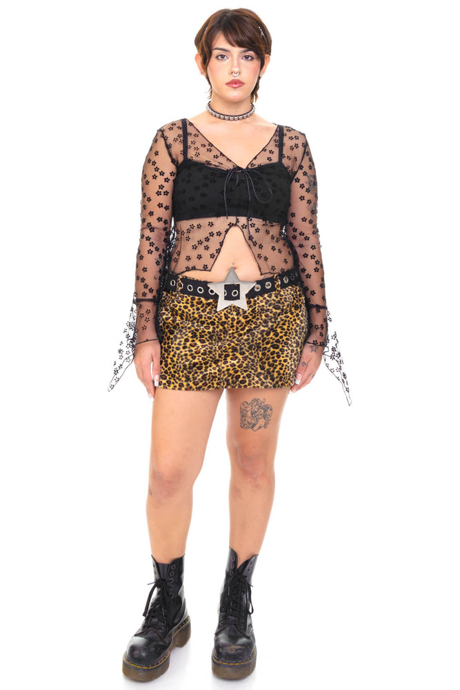 Everything Black Flutter Mesh Top