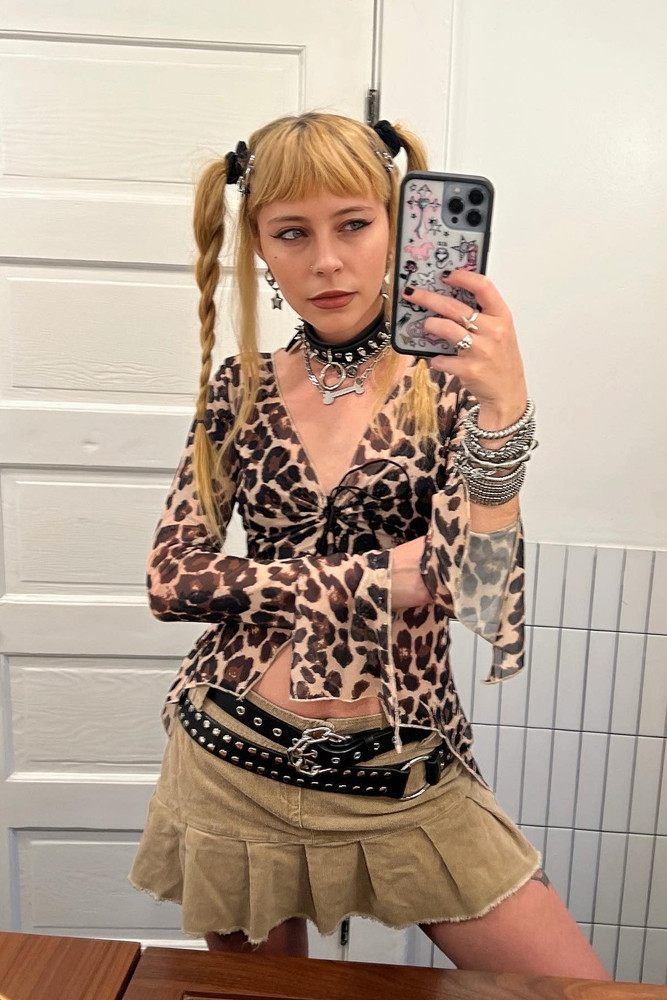 Everything Leopard Flutter Mesh Top