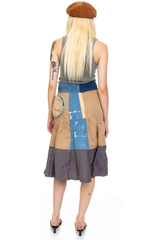 Vintage Y2K Patch me Up Demin Canvas Midi Skirt - S/M